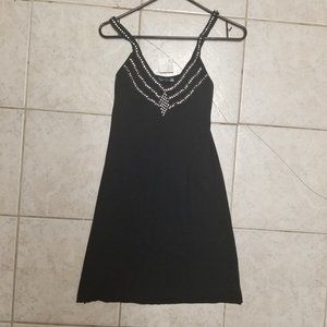 Heart and crowns embellished little black dress